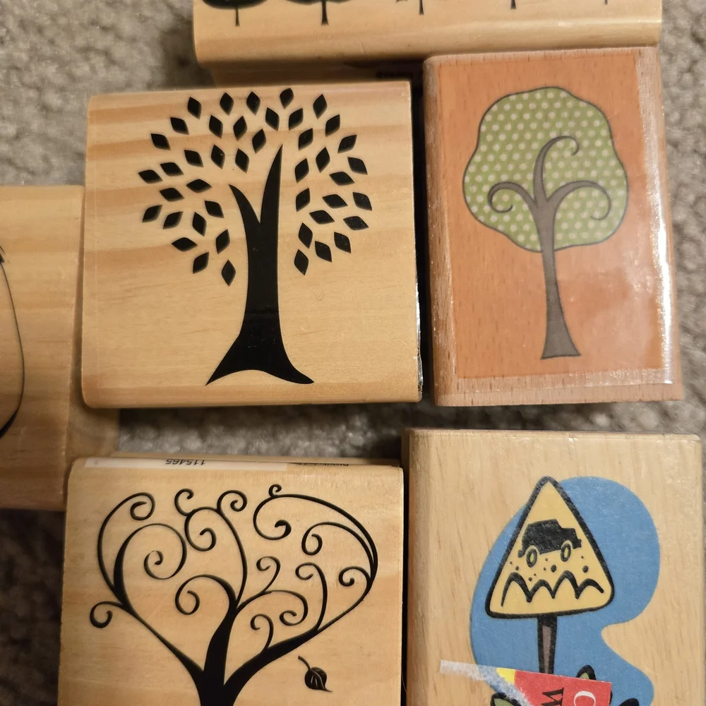 Wood Stamps with Nature Designs Set Of 9 Paper Crafts Scrapbooking